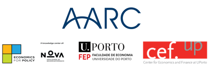 Logótipo AARC; Economics for Policy; NOVA, Faculdade de Economia da U. Porto e CEF da U. Porto