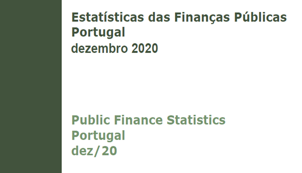 Estatísticas das Finanças Públicas Portugal (Fundo branco com faixa vertical verde escuro)