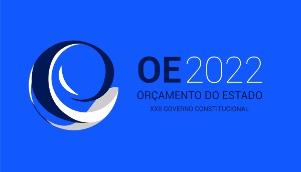 Logo do Orçamento do Estado 2022 em fundo azul