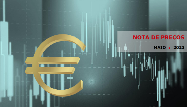Imagem de gráfico em fundo e símbolo de euro do lado esquerdo. 