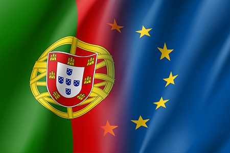 Bandeiras portuguesa e da europa