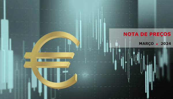 Imagem de gráfico em fundo e símbolo de euro do lado esquerdo.